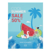 カスタムPalmTree Seasonal Sale Business Ads ポスター (正面)