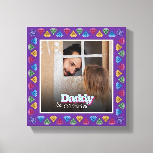 カスタムPapa & Me Photo Keepsake - パーソナライズされた キャンバスプリント (正面)