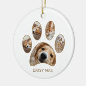 カスタムPaw Print Pet Name Year Photo Collage セラミックオーナメント (左)