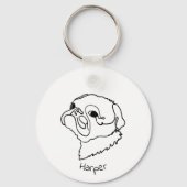 カスタムPaw-sitive Pug Keychain キーホルダー (正面)
