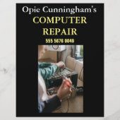 カスタムPC修理事業の広告フライヤー チラシ (裏面)