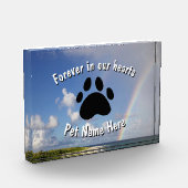 カスタムPETメモリアルレインボーアクリルブロック フォトブロック (左)