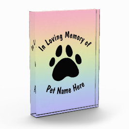 カスタムPETメモリアルレインボーアクリルブロック フォトブロック