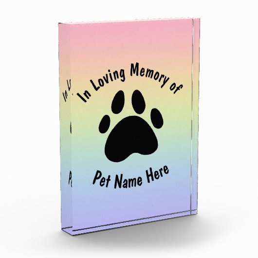 カスタムPETメモリアルレインボーアクリルブロック フォトブロック (左)