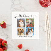 カスタムPet Dogの結婚4 Photo Drinks On Usバー スタンダードカクテルナプキン (インサイチュ)