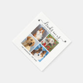 カスタムPet Dogの結婚4 Photo Drinks On Usバー スタンダードカクテルナプキン (角)