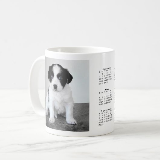 カスタムPet Photo 2024カレンダーCoffee Mug コーヒーマグカップ (正面左)