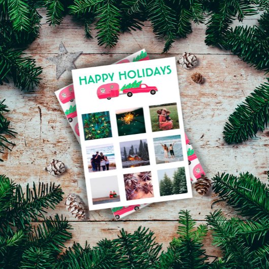 カスタムPHOTOトラックキャンパートレーラークリスマスカード