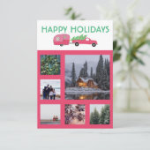 カスタムPHOTOトラックキャンパートレーラークリスマスカード (スタンド正面)