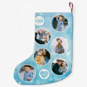 カスタムPhotoベビーブルー スモールクリスマスストッキング (裏面)