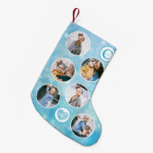 カスタムPhotoベビーブルー スモールクリスマスストッキング (正面 (吊り時))