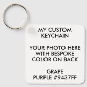 カスタムPHOTO パーソナライズされた KEYCHAIN – グレープパープル キーホルダー (正面)