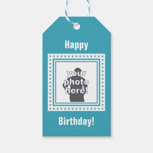 カスタムPHOTO、文字、カラーギフトラベル ギフトタグ (正面)