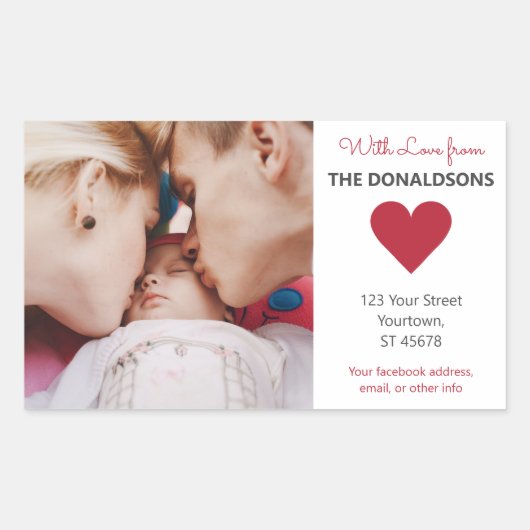 カスタムPHOTO、文字、COLORスタンプ 長方形シール (正面)