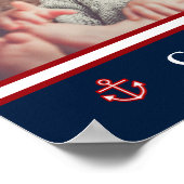 カスタムPhoto 航海の Marine Navy Blue Red White ポスター (角)