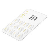 カスタムPhoto 2017カレンダー磁石金ゴールド&ダークグレー マグネット (左側)