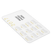 カスタムPhoto 2017カレンダー磁石金ゴールド&ダークグレー マグネット (右側)