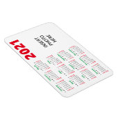 カスタムPhoto 2021カレンダー |クリスマスレッドグリーン マグネット (右側)