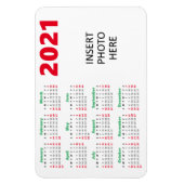 カスタムPhoto 2021カレンダー |クリスマスレッドグリーン マグネット (縦)