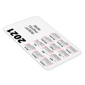 カスタムPhoto 2021カレンダー |色カスタムの週末 マグネット (右側)