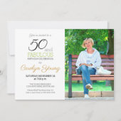 カスタムPhoto 50th Birthday Party 50と素晴らしい 招待状 (正面)
