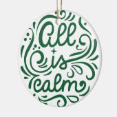 カスタムPhoto All is Calm Holiday Christmas Ceramic セラミックオーナメント (左)