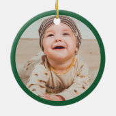 カスタムPhoto All is Calm Holiday Christmas Ceramic セラミックオーナメント (裏面)