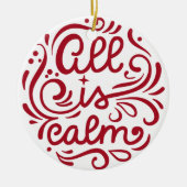 カスタムPhoto All is Calm Holiday Christmas Ceramic セラミックオーナメント (正面)