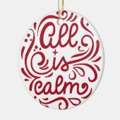 カスタムPhoto All is Calm Holiday Christmas Ceramic セラミックオーナメント (左)