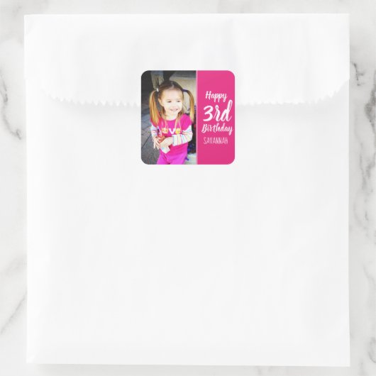カスタムPhoto Birthdayパーソナライズされた Partyスタンプ スクエアシール (バッグ)