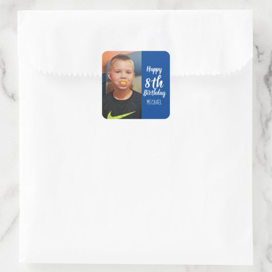 カスタムPhoto Birthdayパーソナライズされた Partyスタンプ スクエアシール (バッグ)