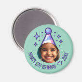 カスタムPhoto Birthday Party Hat Keepsake マグネット (正面/裏面)