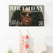 カスタムPhoto Birthday Party Magazine Cover Welcome 横断幕 (インサイチュ)