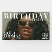 カスタムPhoto Birthday Party Magazine Cover Welcome 横断幕 (横)