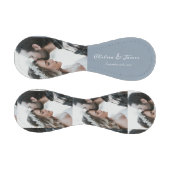 カスタムPhoto Bride & Groom Script Name Dusty Blue 野球ボール (パネル)