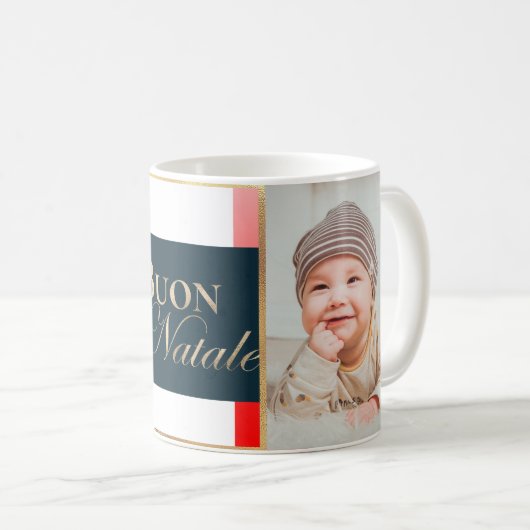 カスタムPhoto Buon Nataleクリスマスイタリアン コーヒーマグカップ (正面右)