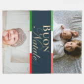 カスタムPhoto Buon Nataleクリスマスイタリアン フリースブランケット (正面(横))