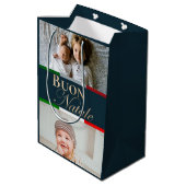 カスタムPhoto Buon Nataleクリスマスイタリアン ミディアムペーパーバッグ (裏面アングル)