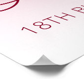 カスタムPhoto Burgundy 18誕生日へようこそ ポスター (角)