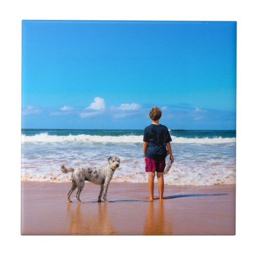 カスタムPhoto Ceramic Tileギフトのパーソナライズされた タイル (正面)