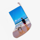 カスタムPhoto Christmasストッキングあなたのペット写真 スモールクリスマスストッキング (裏面 (吊り時))