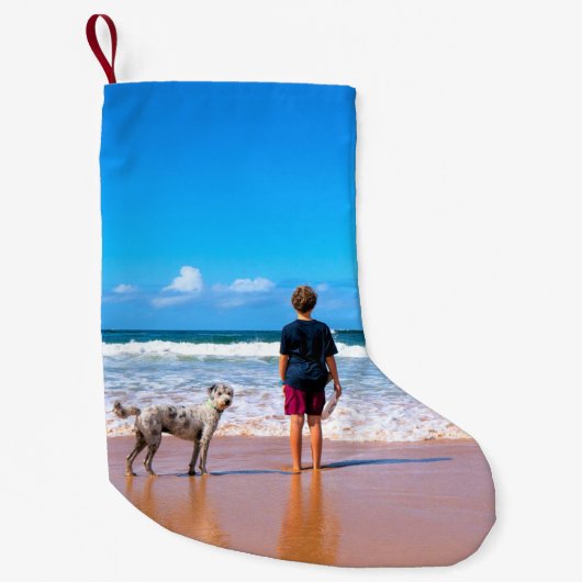 カスタムPhoto Christmasストッキングあなたのペット写真 スモールクリスマスストッキング (正面)