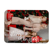 カスタムPhoto Christmas Card Magnet、ビジネスロゴ マグネット (横)