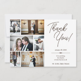 カスタムPhoto Collageの結婚サンキューカード サンキューカード