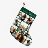 カスタムPhoto Collageモノグラム名イニシャル スモールクリスマスストッキング (正面 (吊り時))