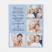 カスタムPhoto Collage祖父母 フリースブランケット (正面)