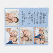 カスタムPhoto Collage祖父母 フリースブランケット (正面(横))