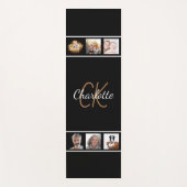 カスタムphoto collage black monogramスクリプト ヨガマット (正面)