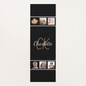 カスタムphoto collage black monogramスクリプト ヨガマット (裏面)