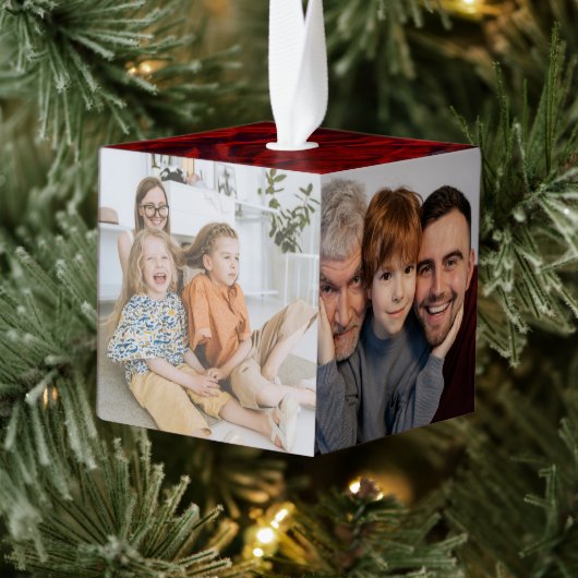 カスタムPhoto Collage Cube,ファパーソナライズされたミリ キューブオーナメント (ツリー)